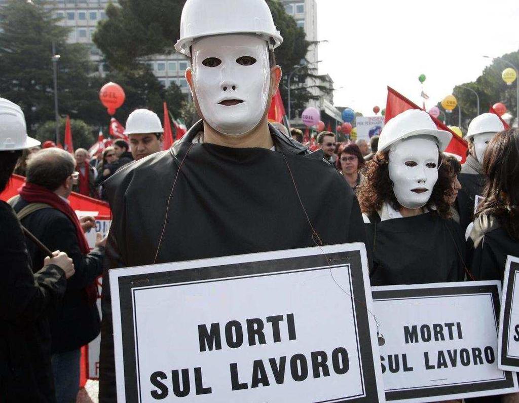 SONO STATI 678 I MORTI PER INFORTUNI SUI LUOGHI DI LAVOROnel