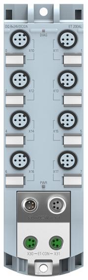 8XM12 16 ingressi digitali Prese M12 per il collegamento di Tensione di alimentazione DC 24 V Diagnostica parametrizzabile e Ritardo di ingresso tipico di 3 ms Adatto per interruttori e interruttori