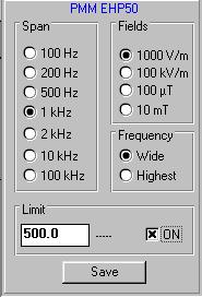 Selezionando l icona del Device 2 (2), all interno della quale appare l icona dell EHP-50G, verrà attivata l EHP-50G e visualizzato il suo probe utilizzato per la misura (EHP-50G stessa) (11), verrà