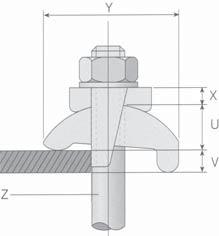 8 1 rondella DIN EN ISO 7089 1) Testato per carichi dinamici 1 dado esagonale 2) Per il bloccaggio di fl ange più spesse utilizzare le rondelle (P1 e P2 su richiesta) 3) Per la connessione utilizzare