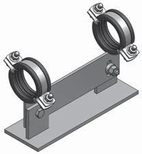 Supporto scorrevole T 100/300, HV1 100-125 con 2 Collari, fonoassorbente Classe Antifuoco B2 "Normal flamability" acc.