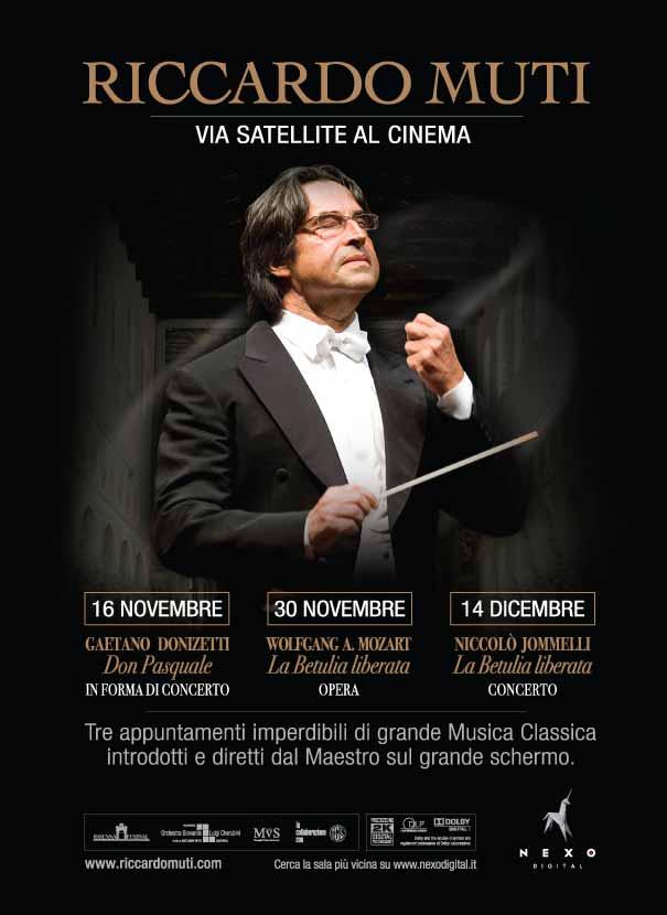 2. La Musica sul grande schermo: Tre appuntamenti in diretta con il M Riccardo Muti Nelle sale cinematografiche, distribuite su tutto il territorio nazionale, sarà possibile assistere in