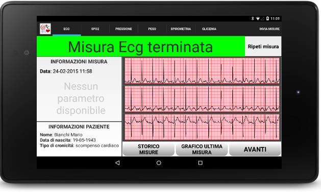 E@syCare for Nurse La versione pensata per il monitoraggio domiciliare professionale Codifica multi-formato dei dati (XML, HL7 CDA, Json) Multi-paziente, selezione con tessera sanitaria Interfaccia