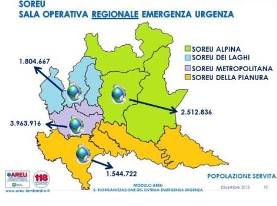 Sale Operative Regionali di Emergenza Urgenza (SOREU) SOREU ALPINA ASST Papa Giovanni XXIII Piazza OMS, 1 Bergamo Coord: 45.687056, 9.