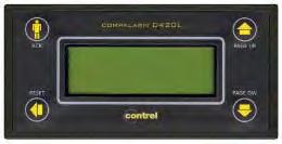 ) A B E D C PANNELLO FRONTALE (COMPALARM D) Da incasso DIN 44 x 7 mm Display LCD retroilluminato righe x 6 caratteri