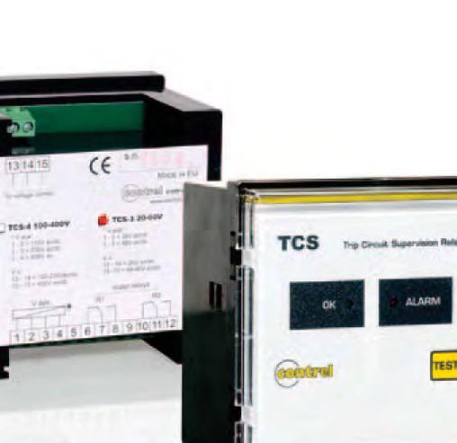 montaggio incasso DIN 96x96mm OPZIONI OPZIONI T tropicalizzazione T tropicalizzazione 44 II relè TCS è un dispositivo utilizzato per il controllo del circuito di sgancio di interruttori o il