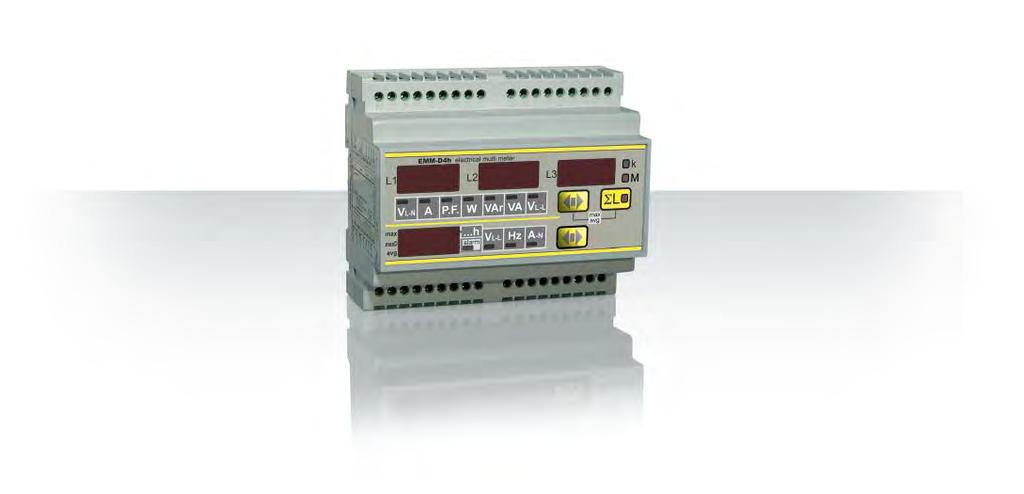 EMM MULTIMETRI DIGITALI MULTIFUNZIONE PER PROFILATO DIN6 MODULI CARATTERISTICHE AMBIENTALI DI LAVORO T. di funzionamento 5 +50 C T.