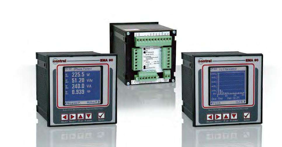 EMA ANALIZZATORI DI GRANDEZZE ELETTRICHE MONTAGGIO AD INCASSO DIN 96 x 96 DISPLAY LCD CARATTERISTICHE AMBIENTALI DI LAVORO T. di funzionamento 5 +50 C T.