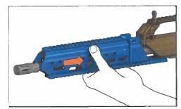 Inserimento dell astina. 1. Blocchetto di presa gas. 2. Pistone. 3. Astina. 9.4.3. Rimontaggio dei sottogruppi È richiesto il seguente materiale ausiliario: - Chiave Allen di 4 mm. 1. Rimontare il gruppo otturatore (sezione 9.