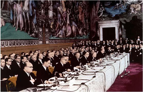 Il 25 marzo 1957 vengono firmati a Roma i "trattati di Roma".