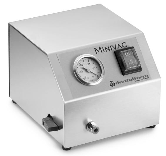 1. DESCRIZIONE La pompa vuoto MINIVAC è un utile strumento per la veloce messa sottovuoto dei modelli con ricostruzioni in composito fotopolimerizzabile.