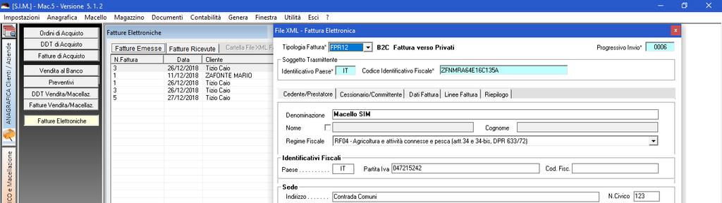 Creazione di una Fattura Elettronica in formato XML Avviato