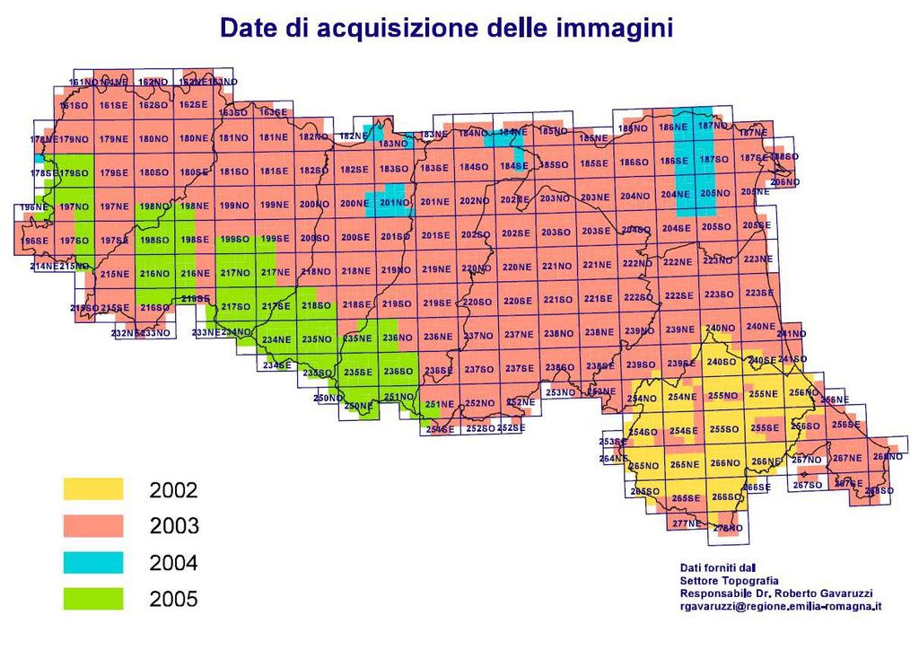 Scheda riepilogativa database uso del suolo 2003 Fonte informativa utilizzata immagini pancromatiche satellitari Quickbird con pixel 60 cm Anni di ripresa dal 2002 al 2005, in prevalenza 2003 Sistema