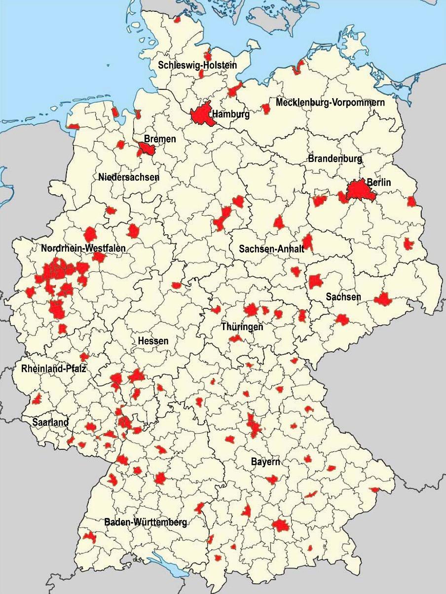 riferimenti per la GOVERNANCE LOCALE La Germania ha riformato ancora di recente la sua amministrazione pubblica con efficacia agendo su una geografia inconsueta fatta di unità territoriali urbane e