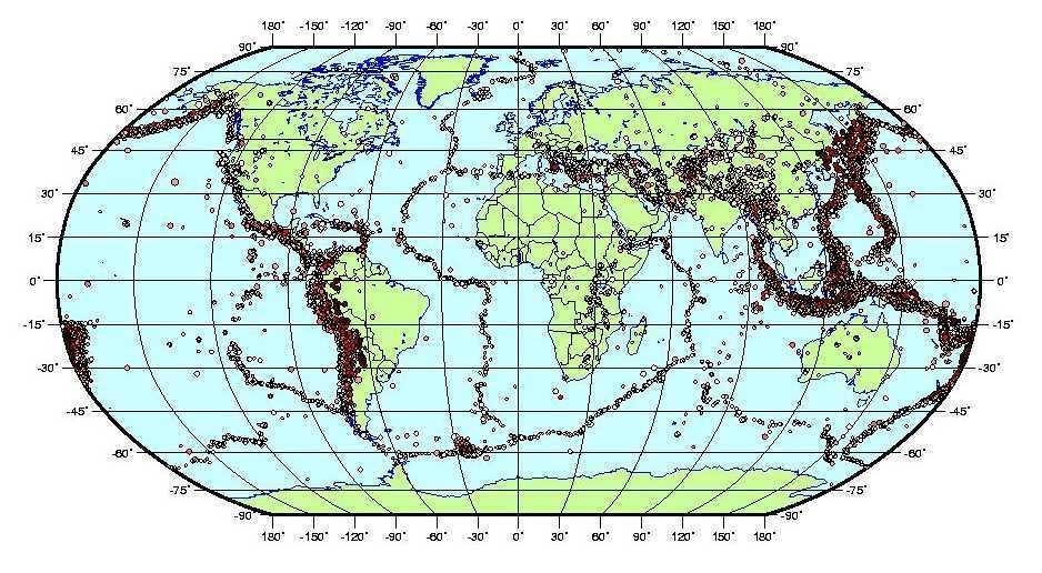 Distribuzione terremoti nel mondo / placche tettoniche I lenti movimenti delle