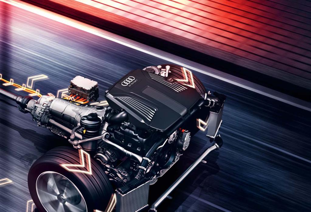 motore a combustione a bordo di Audi Q7 e-tron quattro.