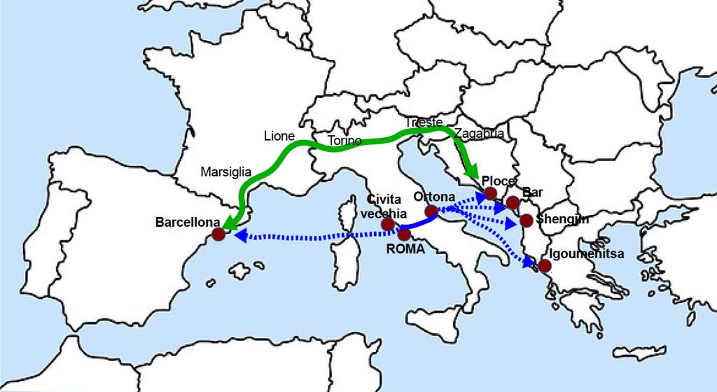 Per la sua collocazione geografica, sia rispetto all attraversamento della linea Tirreno-Adriatico, sia per la sua centralità in Adriatico, il porto di Ortona è ben posizionato ed in grado di