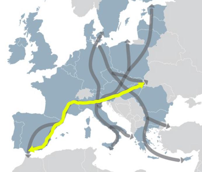 Tra i nove Corridoi, il V (denominato Mediterraneo), rappresenta il principale asse Est- Ovest della rete, a sud delle Alpi, mira ad assicurare la connessione tra il quadrante occidentale europeo e l