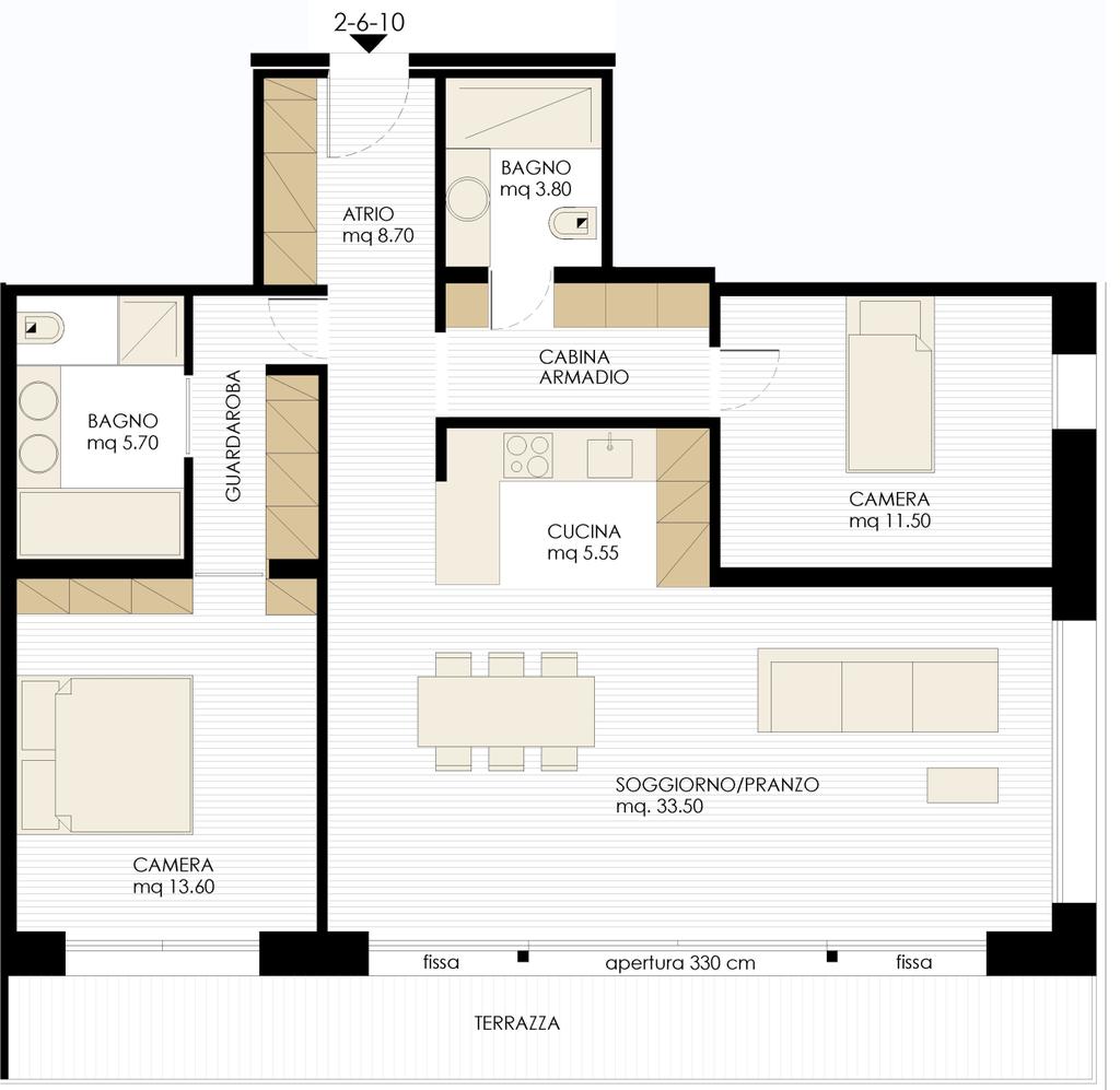Appartamenti 2 & 6 & 10-3½ locali Appartamento 2 1º piano Appartamento 6 2º piano