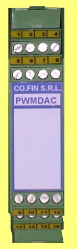 Conversione Digitale-Analogica (PWMDAC) Versione Ridotta Caratteristiche - Numero uscite analogiche: 2 - Ingressi digitali optoisolati PNP - V alimentazione 24 Vdc - Protezione contro corto circuiti
