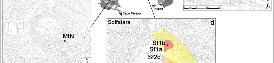 1.4) sono distribuite in varie zone del fondo della caldera del Tufo Giallo Napoletano. Figura 6.1.1.4 Punti di misura ai Campi Flegrei.