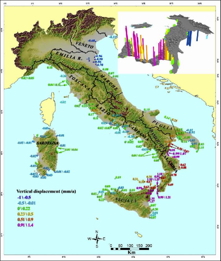 Studio dei movimenti verticali relativi terra-mare sulle coste italiane ottenuti utilizzando, in particolare, le datazioni (C 14 ) su speleotemi