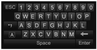 Utilizzo della tastiera software Quando si utilizza il mouse per controllare il DVR, cliccando su un campo editabile apparirà la tastiera software riprodotta in