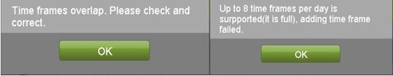 il messaggio di errore di Figura 25. Figura 25. Advanced Schedule Configuration Error Messages 8.