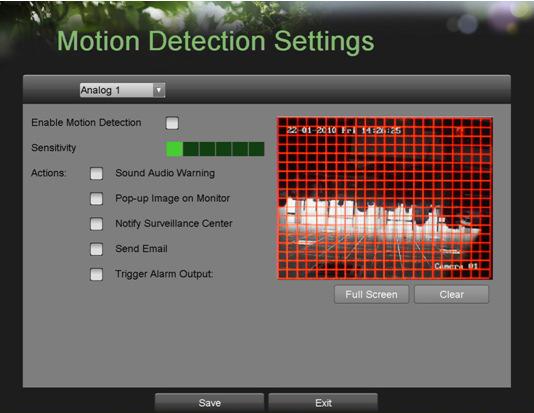 Configurazione degli allarmi ed delle eccezioni Impostazione del rilevamento del motion detection Per impostare il rilevamento del motion detection delle camere: 1.