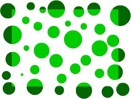 Rettangolo fantasma Siamo di fronte a una formazione di una "superficie trasparente": la zona centrale, posta tra i cerchi e i settori di colore verde chiaro, pur essendo stimolata in modo