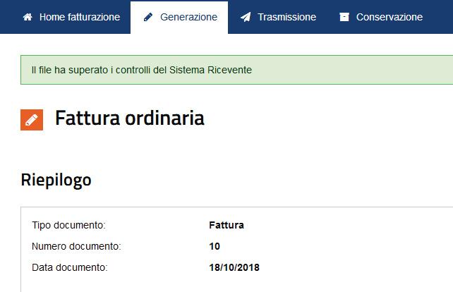 PROCEDURA COMUNE DI TRASMISSIONE 3 3 Selezionare il pulsante "Controlla file" per fare controllare dal Sistema di Interscambio i dati compilati onde prevenire altri eventuali errori.