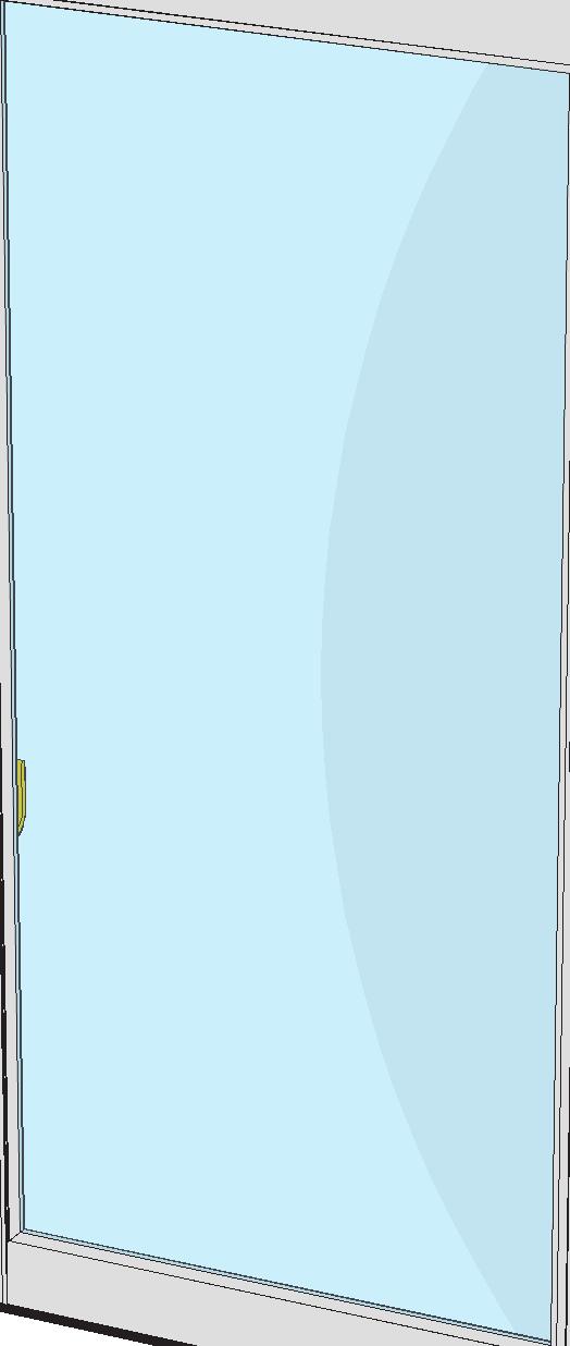 Chiusura a Battente Vetro Singolo In alternativa all elemento standard di chiusura, è possibile inserire una porta di passaggio fissata lateralmente ad