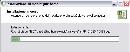 La procedura di installazione richiede alcuni minuti; sulla durata di questa operazione influisce la configurazione del pc nonchè il tipo di installazione.