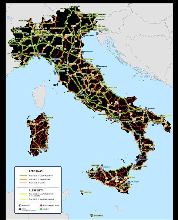 Accessibilità garantita dalla rete Nel Sistema Nazionale Integrato dei Trasporti Da Trieste a Gioia Tauro Su 58 porti di interesse nazionale, Anas garantisce esclusiva accessibilità terrestre per 32.