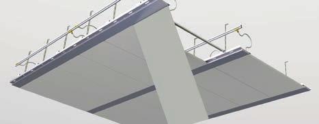 radiant ceiling panels with support