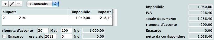 Tutoril contenuto del cmpo ritenut d cconto %. Se le percentuli per il clcolo dell ritenut d cconto sono diverse d quelle proposte, potete modificre tli vlori nelle Preferenze.