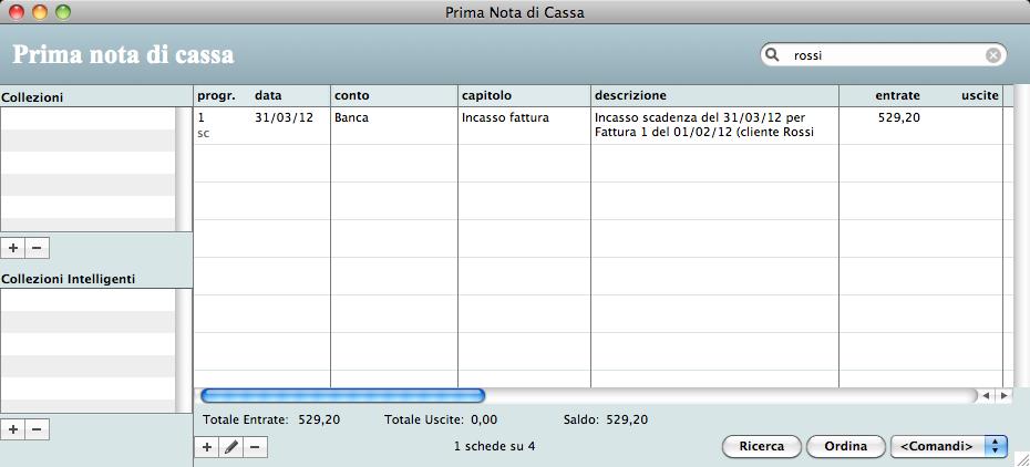 Tutoril Il cpitolo d entrt Incsso fttur pprirà nell pposito cmpo. 8. Premete il pulsnte Registr. Notte or il visto che ppre nell colonn inc.