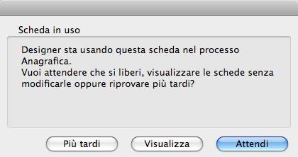 Funzionlità comuni Modific (Comndo-M/Ctrl-M) Fcendo clic su un delle righe dell elenco si evidenzi l sched corrispondente; premendo poi il pulsnte Modific, nell finestr pprirà l videt con i dti dell