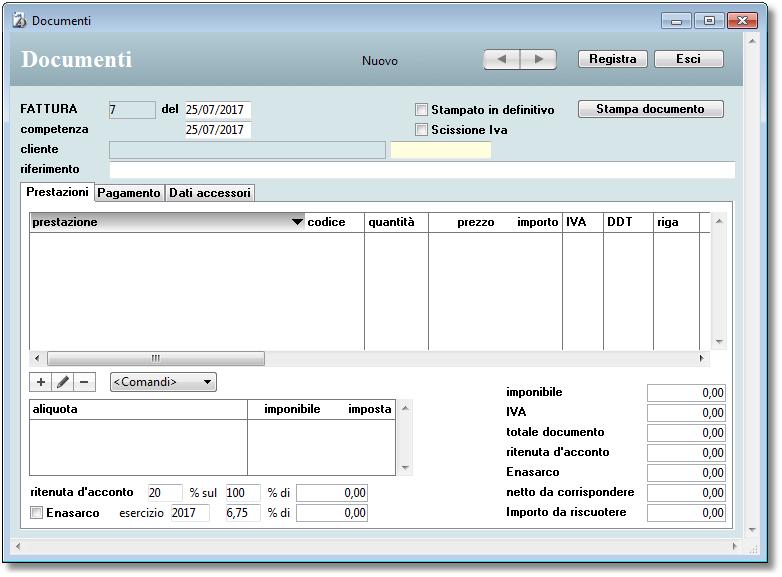 Moduli Il documento viene numerto utomticmente dll ppliczione che prende come riferimento il reltivo conttore indicto nel pnnello Conttori delle Preferenze.