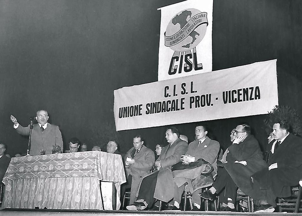 Vicenza, 1955 Pastore al comizio