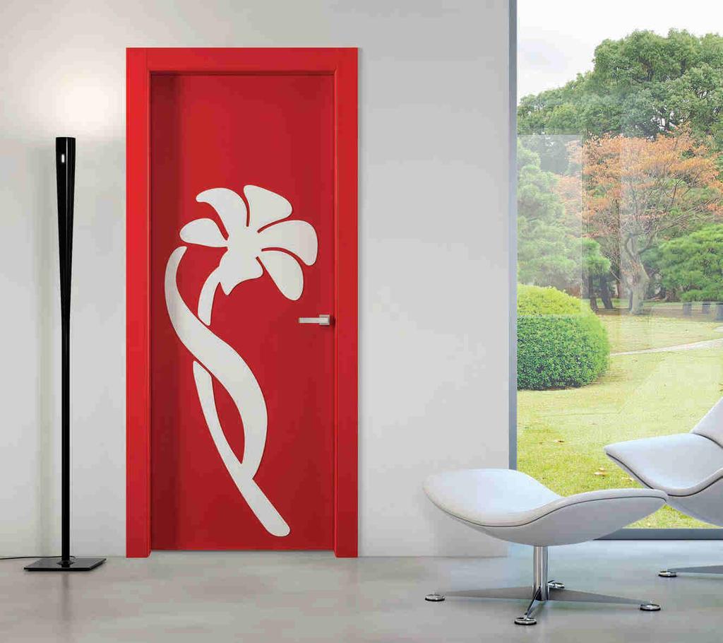 ORCHIDEA LACCATO ROSSO, DECORO 3D LACCATO BIANCO,