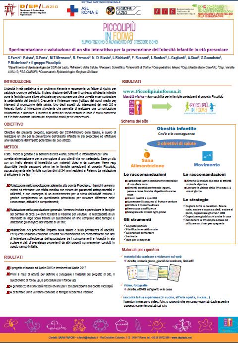 Work in progress Progetto CCM 2014 Piccolipiù in forma.