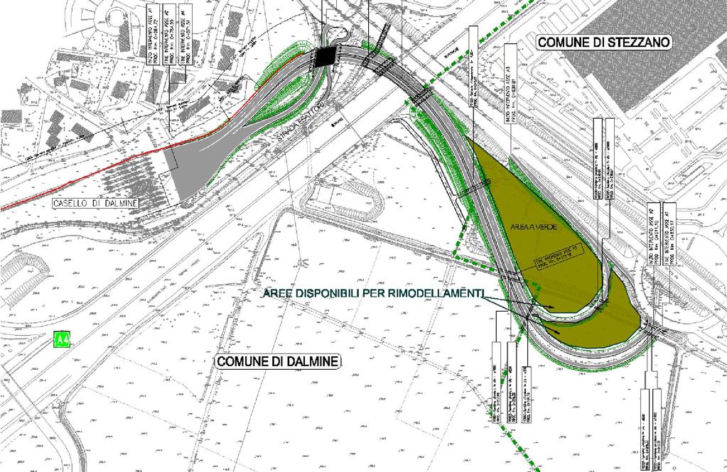 Nello stralcio della planimetria di progetto riportata nel seguito sono indicate le possibili aree destinabili ai rimodellamenti morfologici qualora non risulti possibile impiegare gli scavi nella