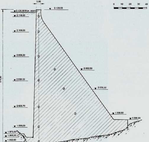1961-64) prima diga in calcestruzzo rullato H=174 m;