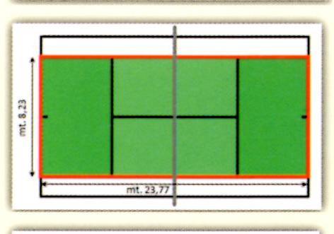 campo regolamentare, altezza rete regolamentare (cm.91,4), con palle mid e con racchetta Junior o Normale.