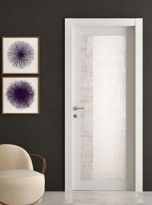 Exposed sliding door, Mondrian glass, sliding rail Small Porte