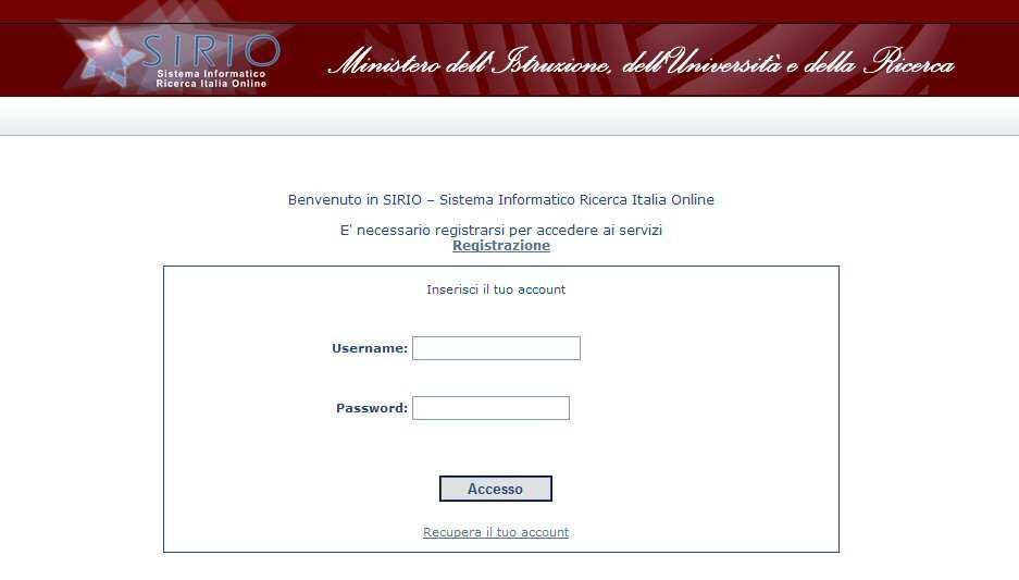 Accesso allo sportello La homepage dello Sportello Telematico SIRIO, consultabile all indirizzo http://roma.cilea.
