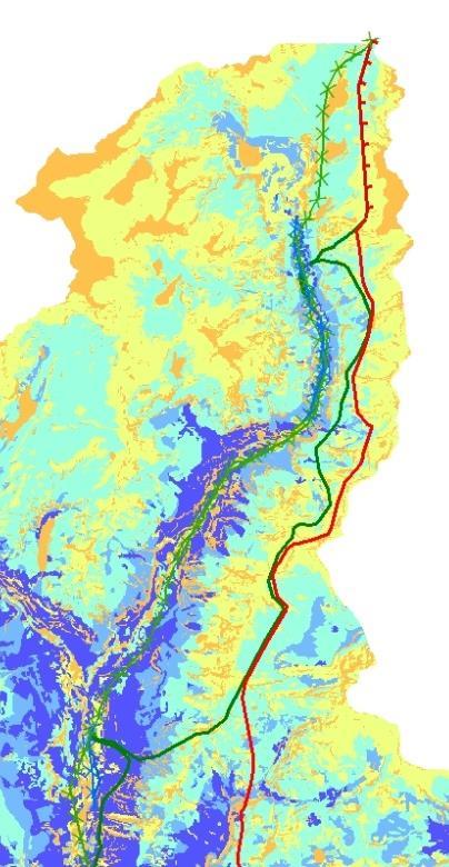 Pag. 119 di Fonte dati: webgis.arpa.piemonte.it/ Figura 3.2: Estratto non in scala del modello BIOMOD per l area alpina Dall analisi della carta riportata in Figura 3.