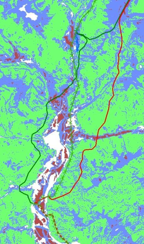 Tra la stazione di Verampio e Pallenzeno e anche da Pallanzeno verso il termine dell area alpina il tracciato interessa alcune core areas intervallate da buffer zones.