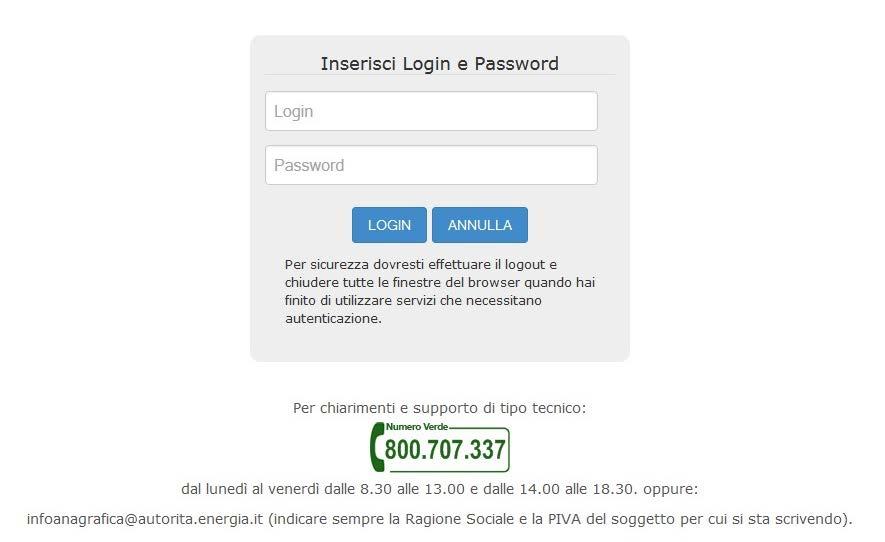 2 Accesso alla raccolta Per accedere alla raccolta Qualità commerciale del servizio di distribuzione di gas naturale il primo passo da effettuare è autenticarsi inserendo i propri dati di accesso